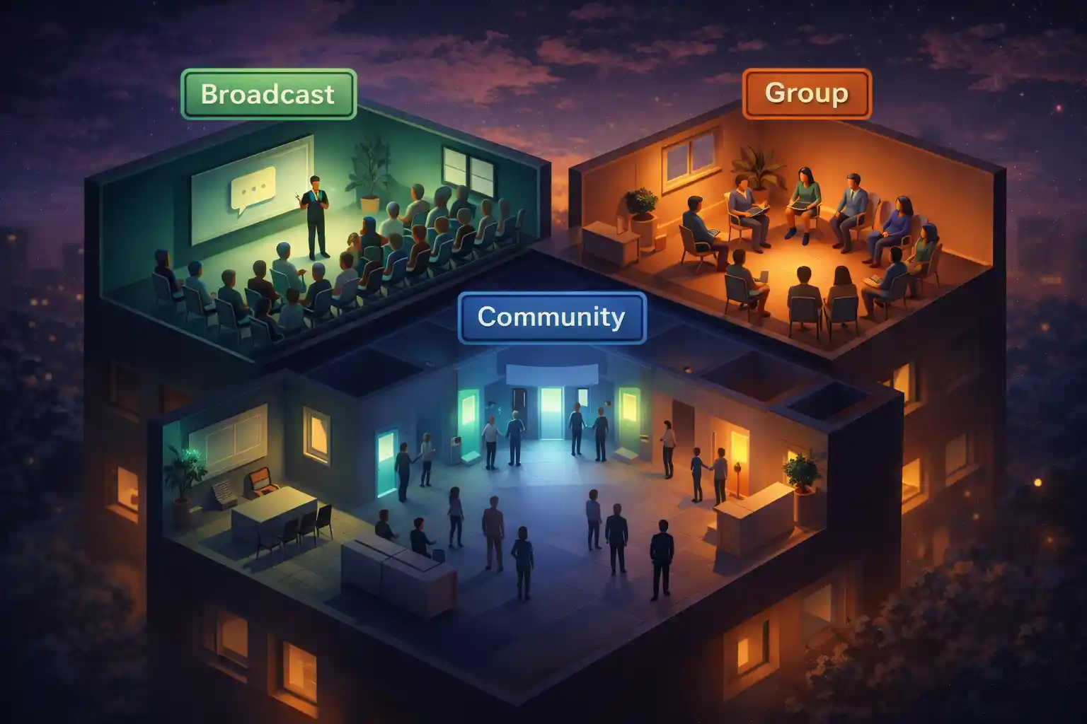 قائمة بث WhatsApp مقابل المجموعة مقابل المجتمع: ماذا تستخدم للتسويق ولماذا